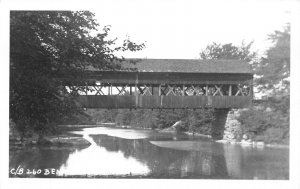 J51/ Bennington New Hampshire RPPC Covered Bridge Postcard c1950s 142