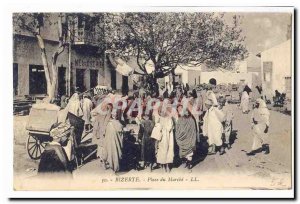 Tunisia Bizerte Postcard Old market square (very animated)