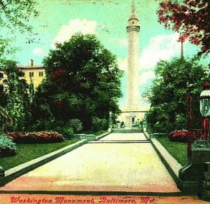 Washington Monument Baltimore Maryland MD 1910 DB Postcard N17