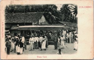 Ceylon Colombo Tram Cars Sri Lanka Vintage Postcard C096