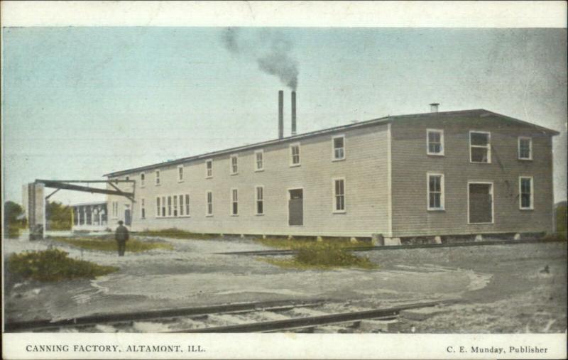Altamont IL Canning Factory c1910 Postcard 