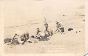 J30/ North Madison Ohio RPPC Postcard c1910 Graves Private Beach Lake Erie 66