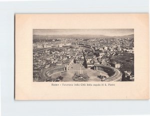 Postcard Panorama della Città dalla cupola di S. Pietro Rome Italy