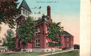 Vintage Postcard 1913 High School Cobleskill New York Central Stationary School