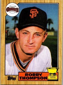 1987 Topps Baseball Card Robby Thompson San Francisco Giants sk3396