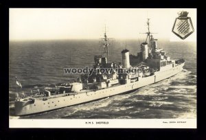 na7272 - Royal Navy Warship - HMS Sheffield - postcard