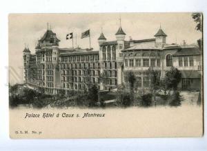 192028 SWITZERLAND MONTREUX Palace Hotel USA flag Old postcard