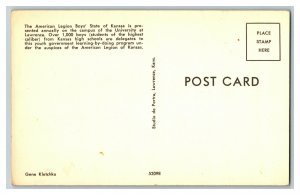 Postcard KS American Legion Boys' State University Lawrence Standard View Card 