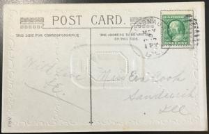 Postcard Embossed Used “Emerald” LB