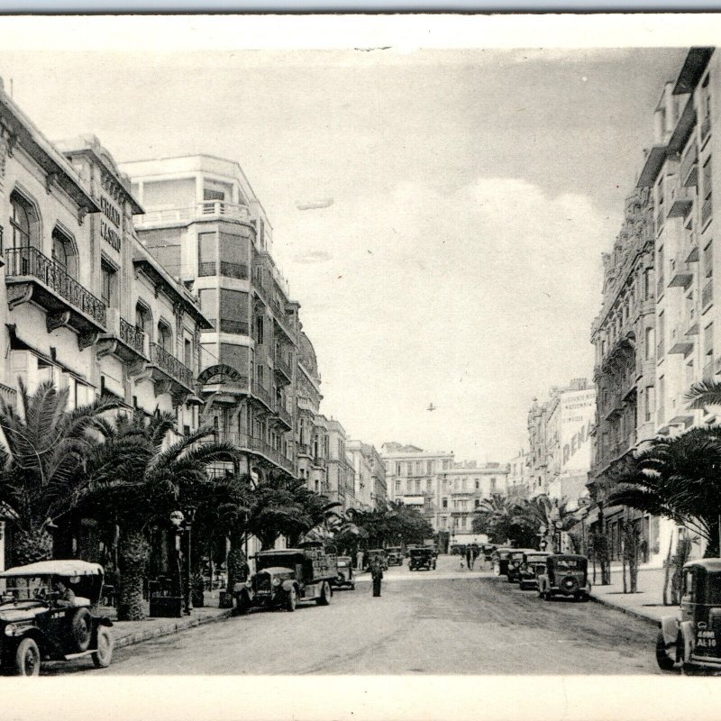 c1930s Oran, Algeria Boulevard Gallieni Palm Trees Vintage Cars Balconies A359