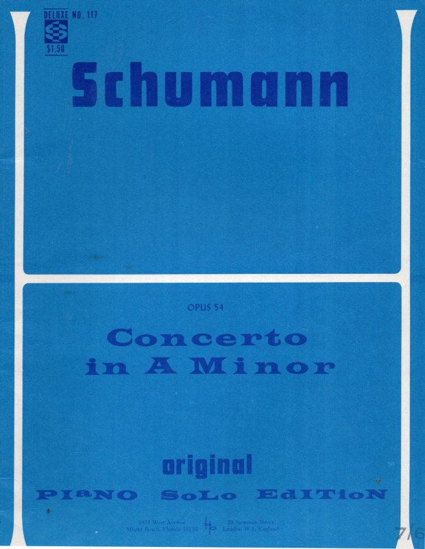 Schumann Concerto In A Minor Rare Classical Sheet Music Book