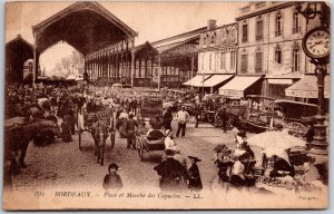 Bordeaux - Place Et Marche Des Capucins France Produce Market Postcard