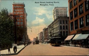Memphis TN Main St. Trolley c1910 Postcard