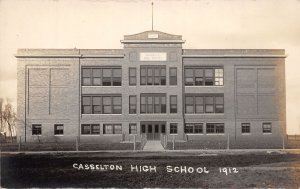 J65/ Casselton North Dakota RPPC Postcard c1910 High School Building 241