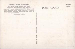 New York City Penn Terminal Hotel West 34th St. Postcard