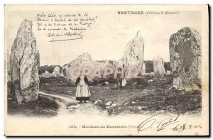 Old Postcard Dolmen Menhir Carnac Menhirs Kermario Botrel