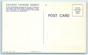 CA Golden Gate Expo RAILWAY EXPRESS AGENCY Historic Exhibit 1839-1940  Postcard