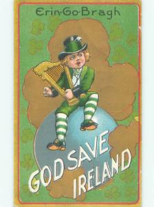 Pre-Linen St. Patricks GOD SAVE IRELAND W7340