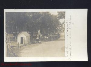 RPPC WALTON KANSAS PARK HORSE DRAWN BUGGY STERLING KS. REAL PHOTO POSTCARD