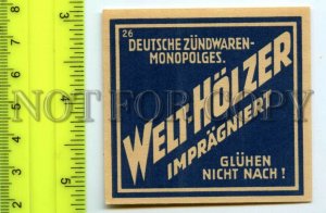 500188 GERMANY WELT-HOLZER ADVERTISING Vintage match label