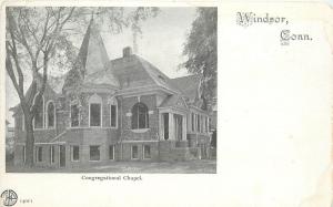 Vintage Postcard Congregational chapel Windsor CT Hartford County