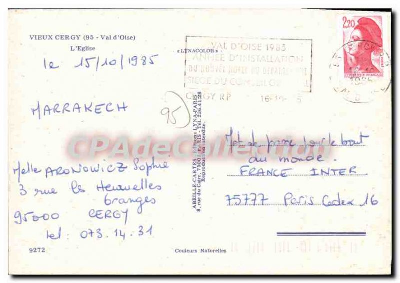 Postcard Modern Cergy Old Church