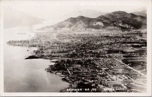 Kelowna BC Aerial View British Columbia c1950 Ribelin RPPC Postcard E79 *as is