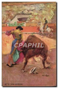 Old Postcard Bullfight Bullfight A veronica