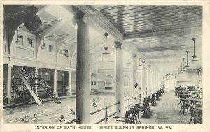 Postcard West Virginia White Sulphur Springs Bath House Albertype 23-7860