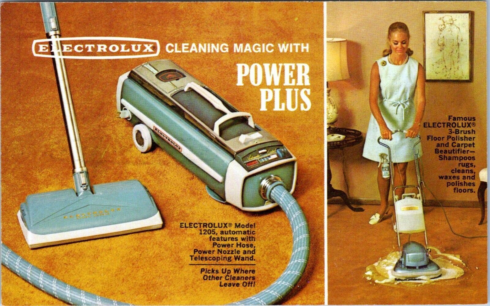 Electrolux Vacuum Cleaner Model 1205 Vintage Advertising Postcard 1960s NR Ephemera