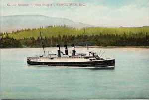 GTP Steamer 'Prince Rupert' Ship Vancouver BC Postcard E79 *as is