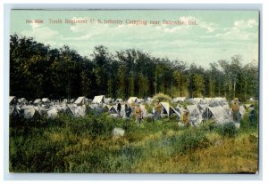 c1910 Tenth View, US Army, Camping Near Batesville Indiana IN Postcard