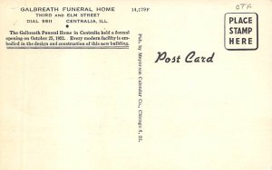 Galbreath Funeral Home Centralia, Illinois, USA Funeral Home Postcard