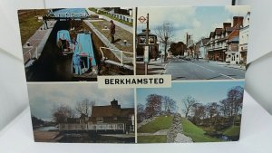 Vintage Postcard Berkhamsted Herts Multiview High st Canal Castle 3 Horseshoes