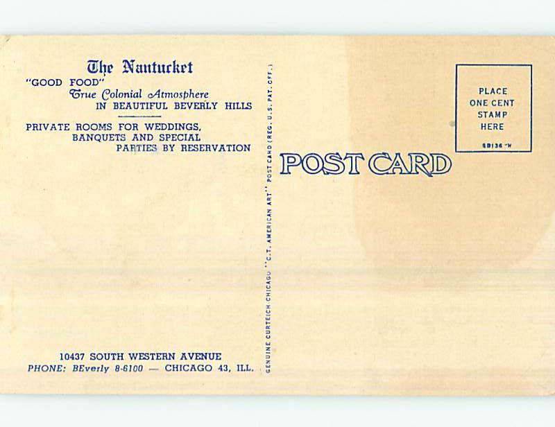 Unused Linen NANTUCKET RESTAURANT Chicago Illinois IL p7555