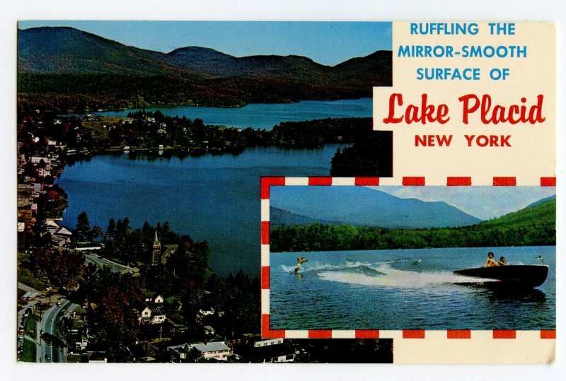 Postcard Lake Placid Mirror Lake Whiteface Mt. New York Standard View Card 