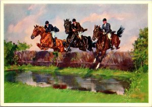 Steeplechase Horses Jumping, Konrad Postcard