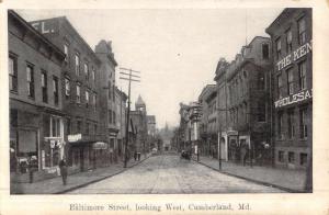 Cumberland Maryland Baltimore Street Scene Antique Postcard K49722