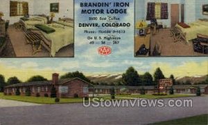 Brandin' Iron Motor Lodge - Denver, Colorado CO Postcard