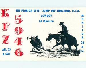 old west WESTERN - QSL CB HAM RADIO CARD Key West & Largo FL s0305-36