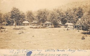RPPC Nature Camps, Newry, Maine Oxford County Cabins 1907 Vintage Photo Postcard