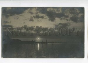 279742 LATVIA RIGA Seashore LIGHTHOUSE Moon Vintage PHOTO PC