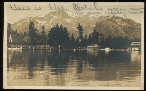 Tallac Resort Hotel. 1918 Tallac, California cancel. Real photo postcard