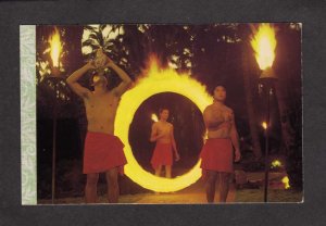 HI Coco Palms Resort Wailua Kauai Hawaii Torch Lighting Ceremony Postcard