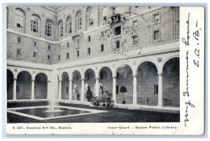 1906 Inner Court Boston Public Library MA Bristol VT Antique Posted Postcard