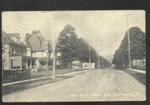 BROCKWAYVILLE PENNSYLVANIA PA. RESIDENCE MAIN STREET SCENE VINTAGE POSTCARD