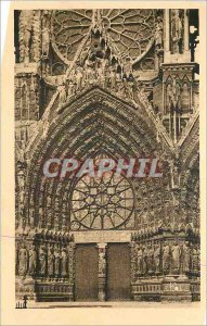 Old Postcard The City resurgent Reims Cathedrale Grand Portal