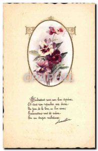 Old Postcard Fantasy Flowers Flower embrace us