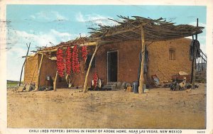 Chili (Red Pepper) drying in front of Adobe Home near Las Vegas - Las Vegas, ...