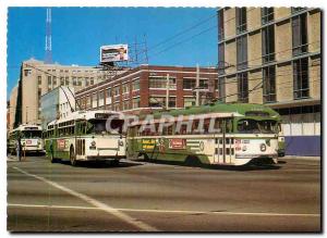 Postcard Modern San Francisco CA # 703 Trolleycoach # 1008 PCC Streetcar